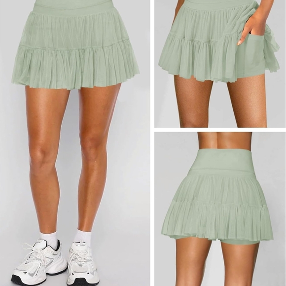 Elegant Sage Green Women's Skort - Picture 3 of 7